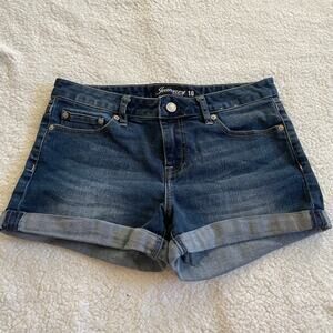 Jeanswest Cuffed Denim Shorts Medium Wash Low Rise Size 10